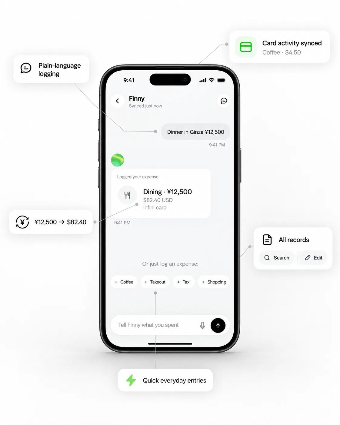 واجهة Finny مع خمس ميزات لتتبّع النفقات